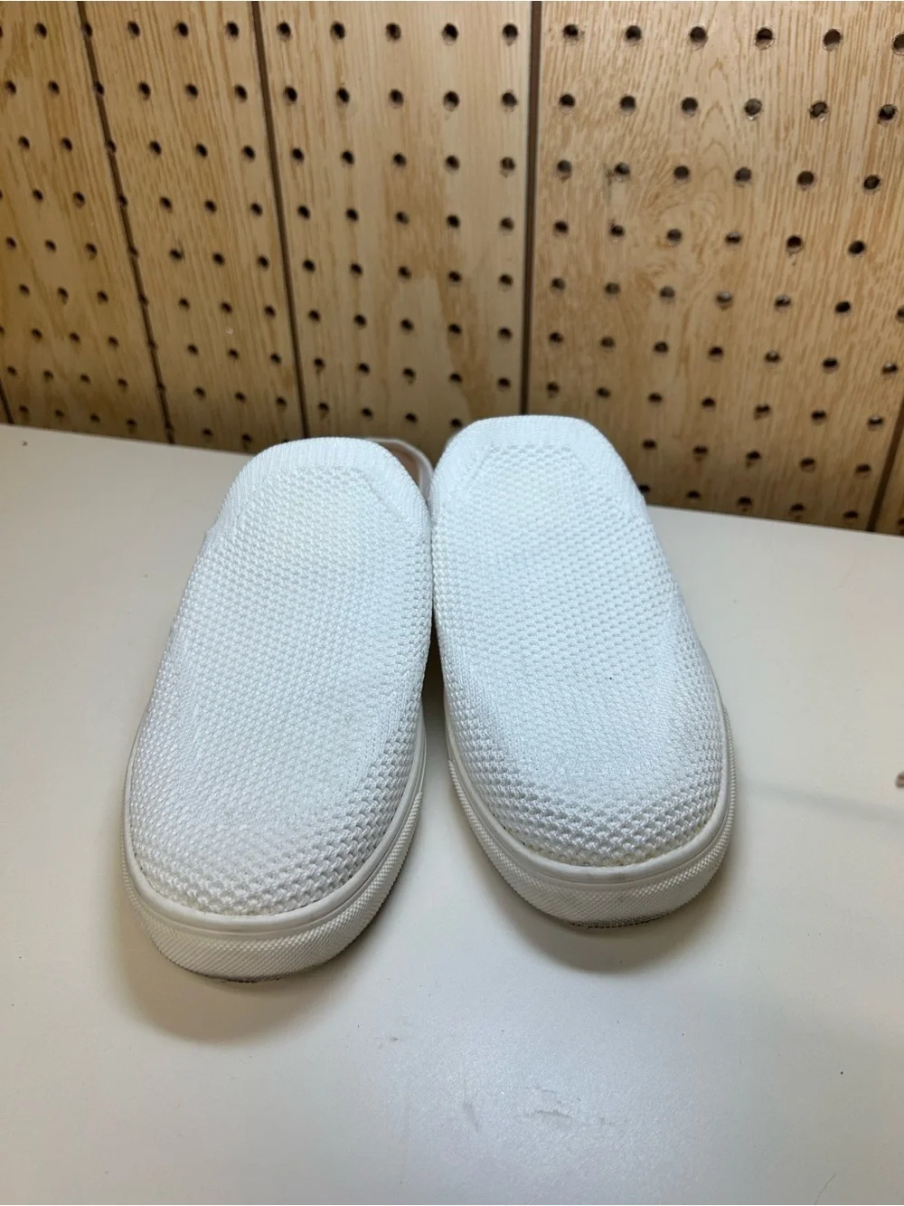 Lucky Brand  White Slip-On Knit Loafers